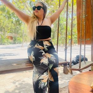 Shein black two piece set